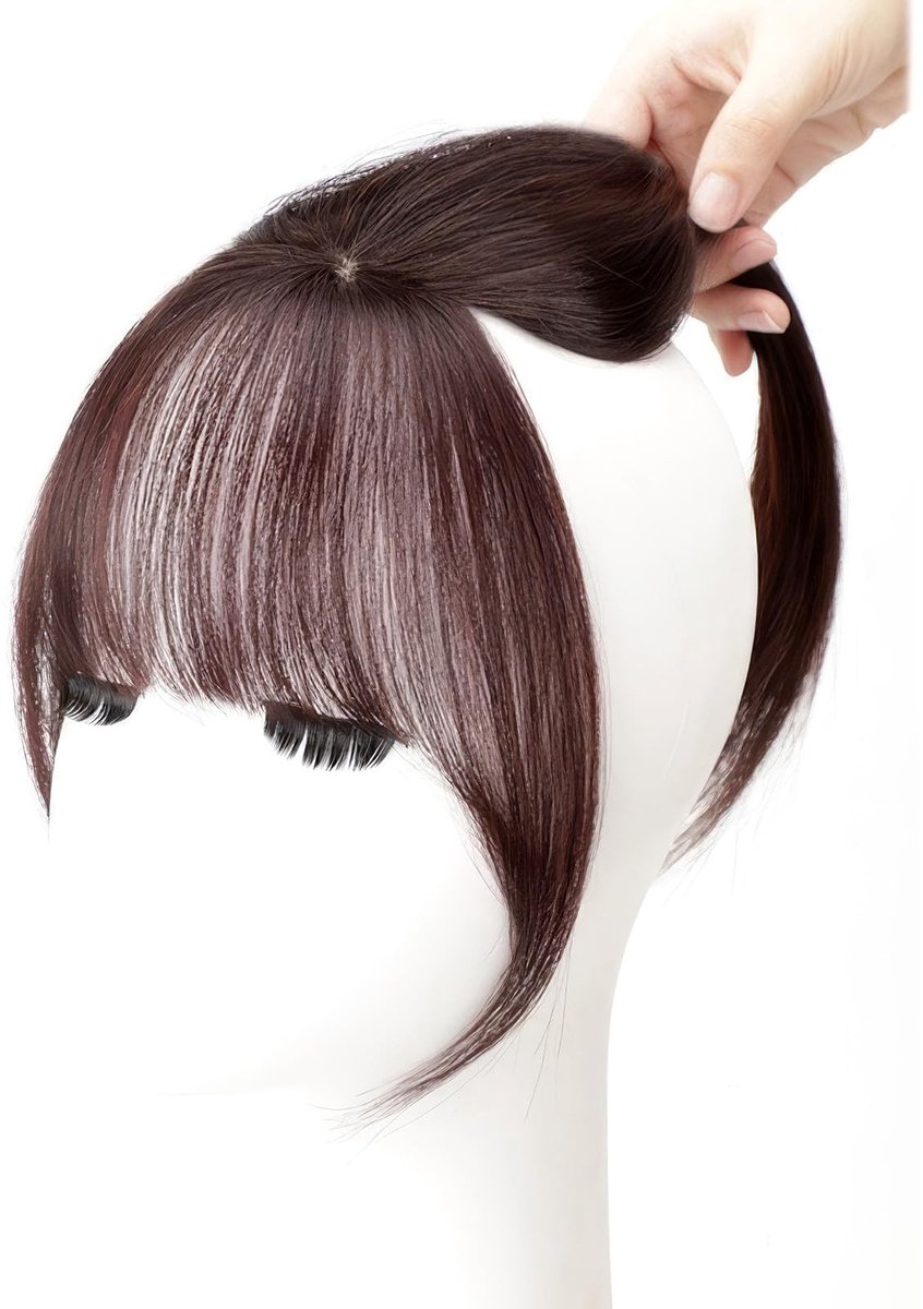 Dailygoods- Haarextensies van Echt Haar - Clip-in Pony - Front Fringe Haarverlengingen - Haarstukje voor Dun Haar - Stabiele Clip - Vrije Styling - Ponytail