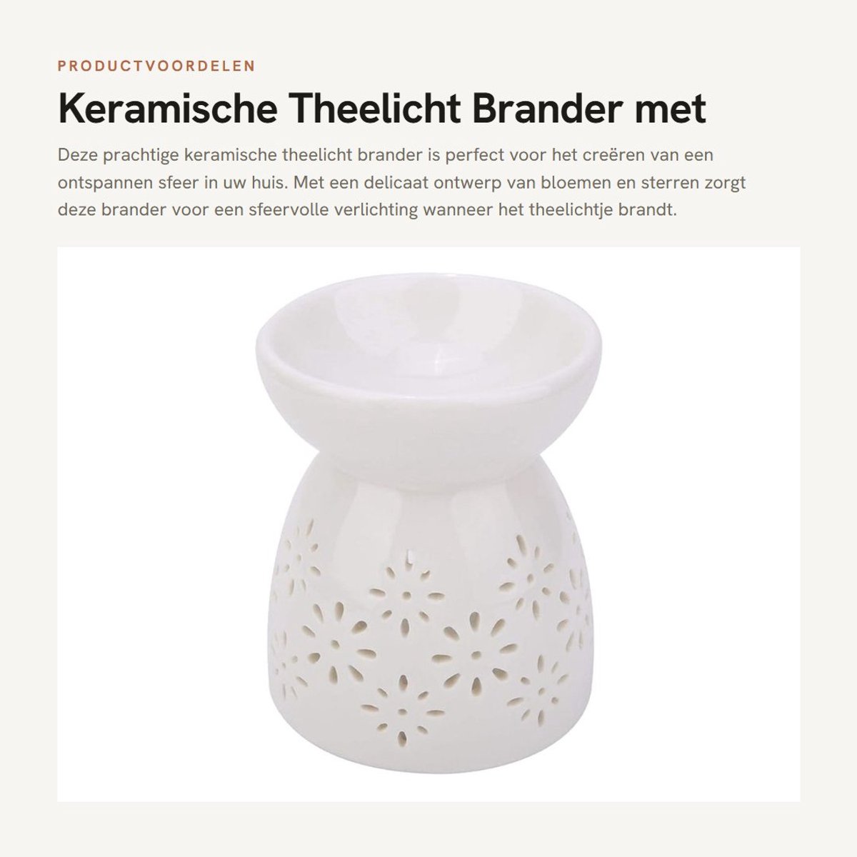 Dailygoods- Oliebrander Delicaat Uiterlijk - Aromabrander - Geurlamp - Waxverwarmer - Diff