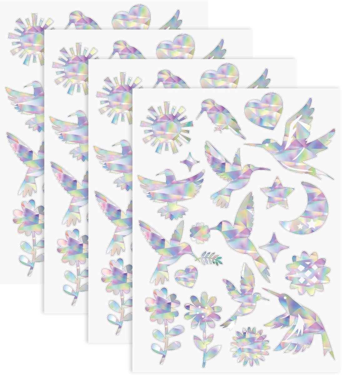 Dailygoods - Anti-Botsings Raamstickers - Vogelbescherming - Reflecterend - Kleurrijk - Ra