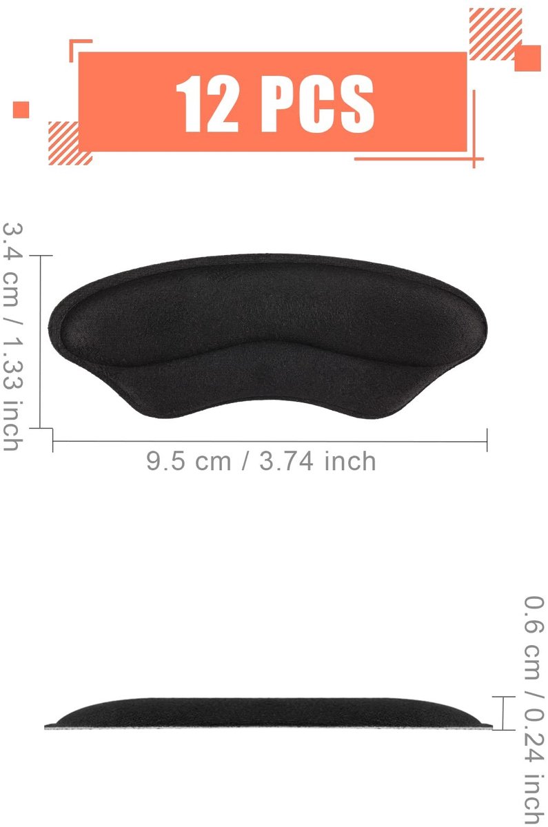 Dailygoods- Hielgrepen Zelfklevend - 6 Paar Hielkussentjes - Hielkussen voor Te Grote Schoenen - Hielzooltjes - Microvezelstof/Spons - Geschikt voor Heren/Dames - Hielkussens