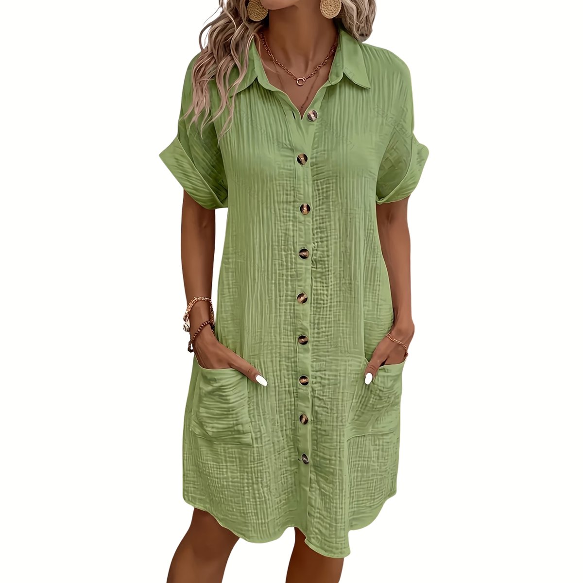 Currero Zomerjurk Dames Zomerjurken Volwassenen Vrouwen Midi Jurk Ibiza Stijl Sundress Dress Matchagroen