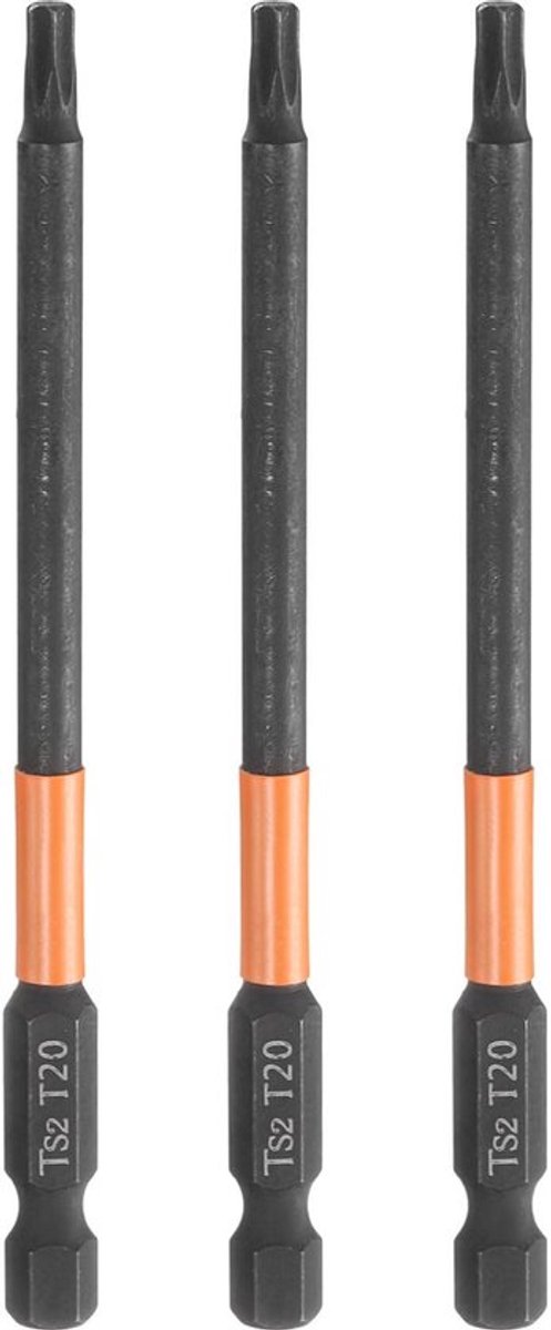 NTHProducts - Torx Schroevendraaier Bits - Set van 3 - 100 mm lengte - S2 Staal