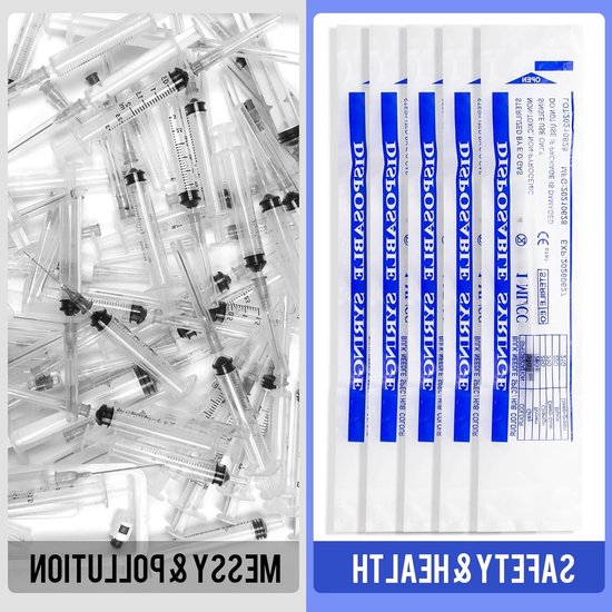 50 stuks 1ml spuit met Luer, plastic spuit zonder naald voor het doseren en vullen van olie, lijm en vloeistoffen, ideaal voor huisdieren, laboratoria en colostrum toepassingen — afbeelding 4