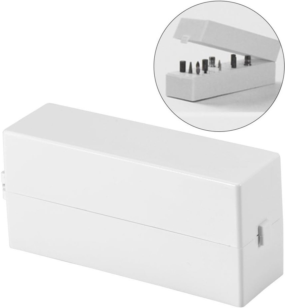 Nail drill set met 30 gaten voor nagelkunst, opbergdoos voor boorbits en manicure gereedschap organizer