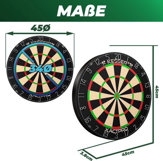 KESSER® Dartbord Sisal - 37-delige Dart Set inclusief 9x Dartpijlen en 21x Dartflights + Accessoires van KESSER® — afbeelding 2