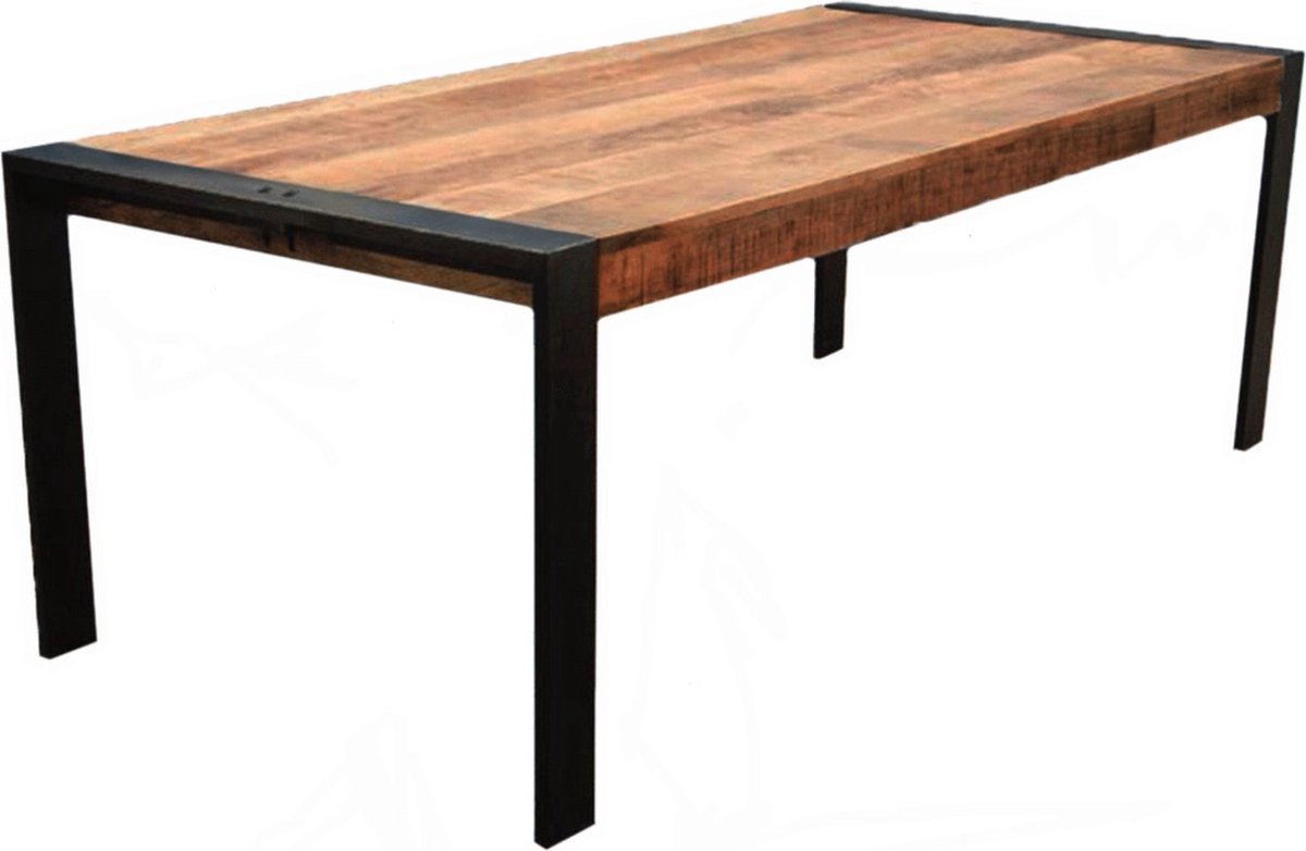 Luxe Eetkamertafel 220x100x79cm - Luxe, Mangohout en Rechthoekig - Voor Eetkamer, Woonkamer en Kantoor