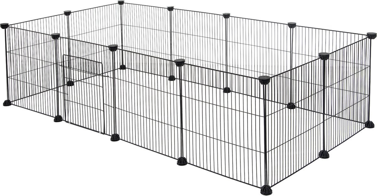 Dierenren 142x53x71cm Wit - Verstelbaar en Kleine Dieren - Voor Honden, Katten en Huisdieren
