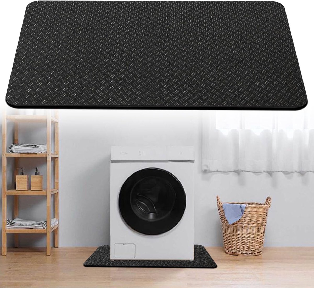 Anti-vibratie mat 60 x 60 cm, snijdbaar, waterdicht, geluidsreductie voor wasmachines, fitnessapparaten en printers, antislip en lichtgewicht
