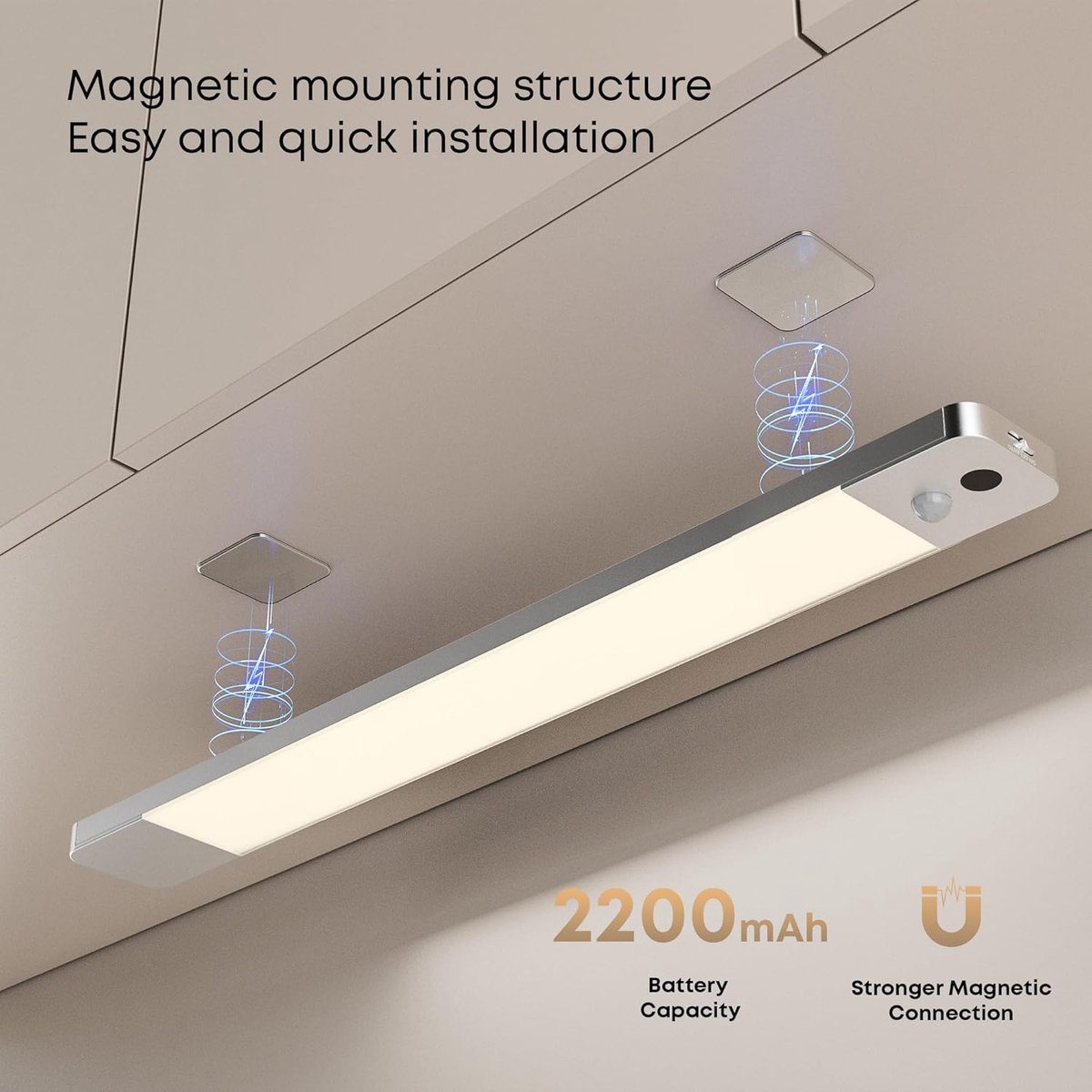 Vellaro Kastverlichting - LED - Bewegingsmelder - Oplaadbaar met USB - Voor Keuken en Kasten wit