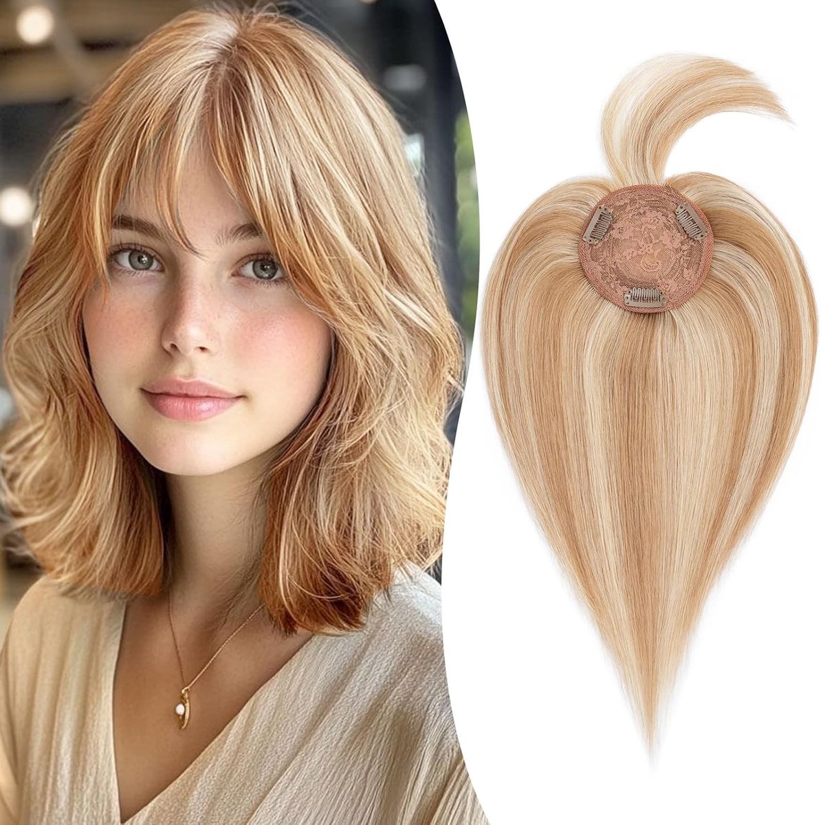 Natuurlijke Clip In Pony Extensions van Echte Haar, 6 Inch, Gouden Bruin en Lichtblond, Perfect voor Vrouwen, Gemakkelijk te Bevestigen en Stijlvol