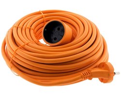 Omgoods - Powercord 16A - 230V, 20 cm, Oranje, Met Male-to-Female Connector