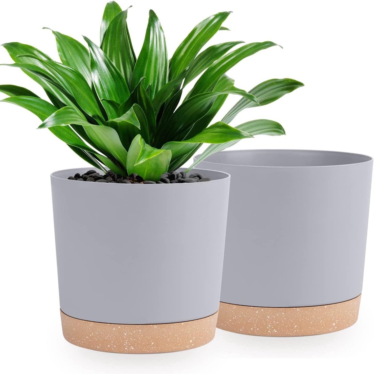 Omgoods - Set van 2 Minimalistische Plantenpotten met Schotel