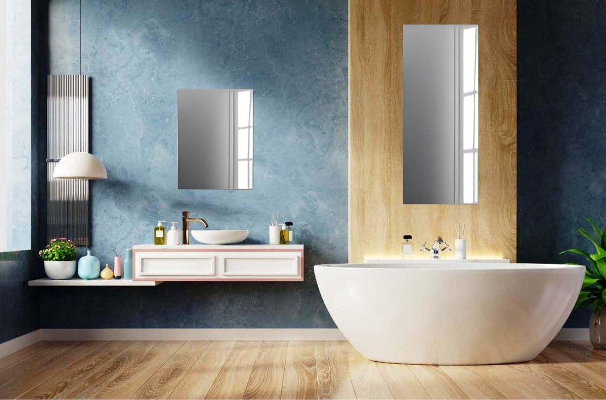 Omgoods - Frameloos Kristallen Wandspiegel 50 x 70 cm