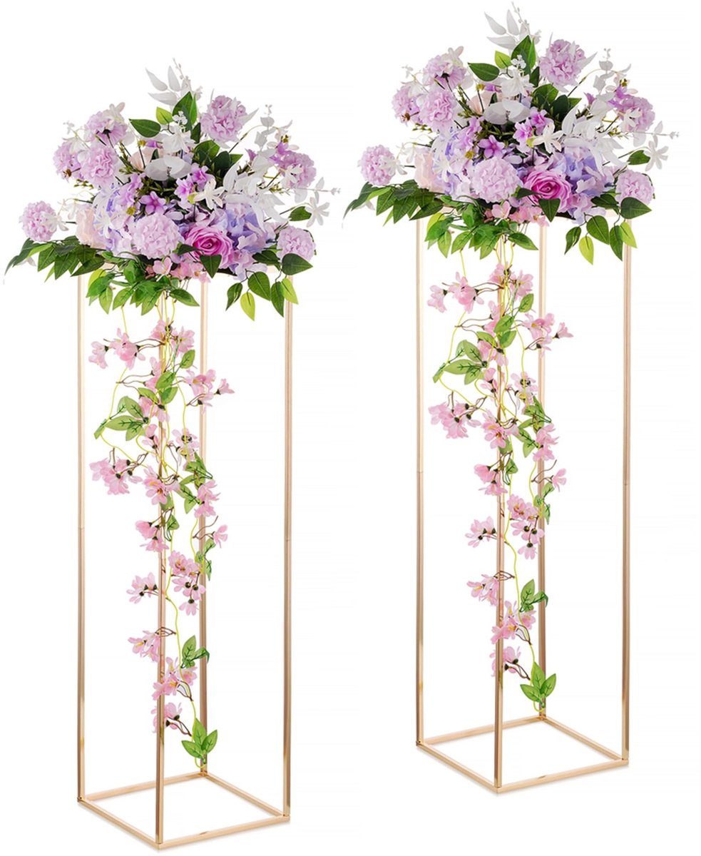 Omgoods - 2 Stuks Gouden Bloemhouders voor Tafeldecoratie
