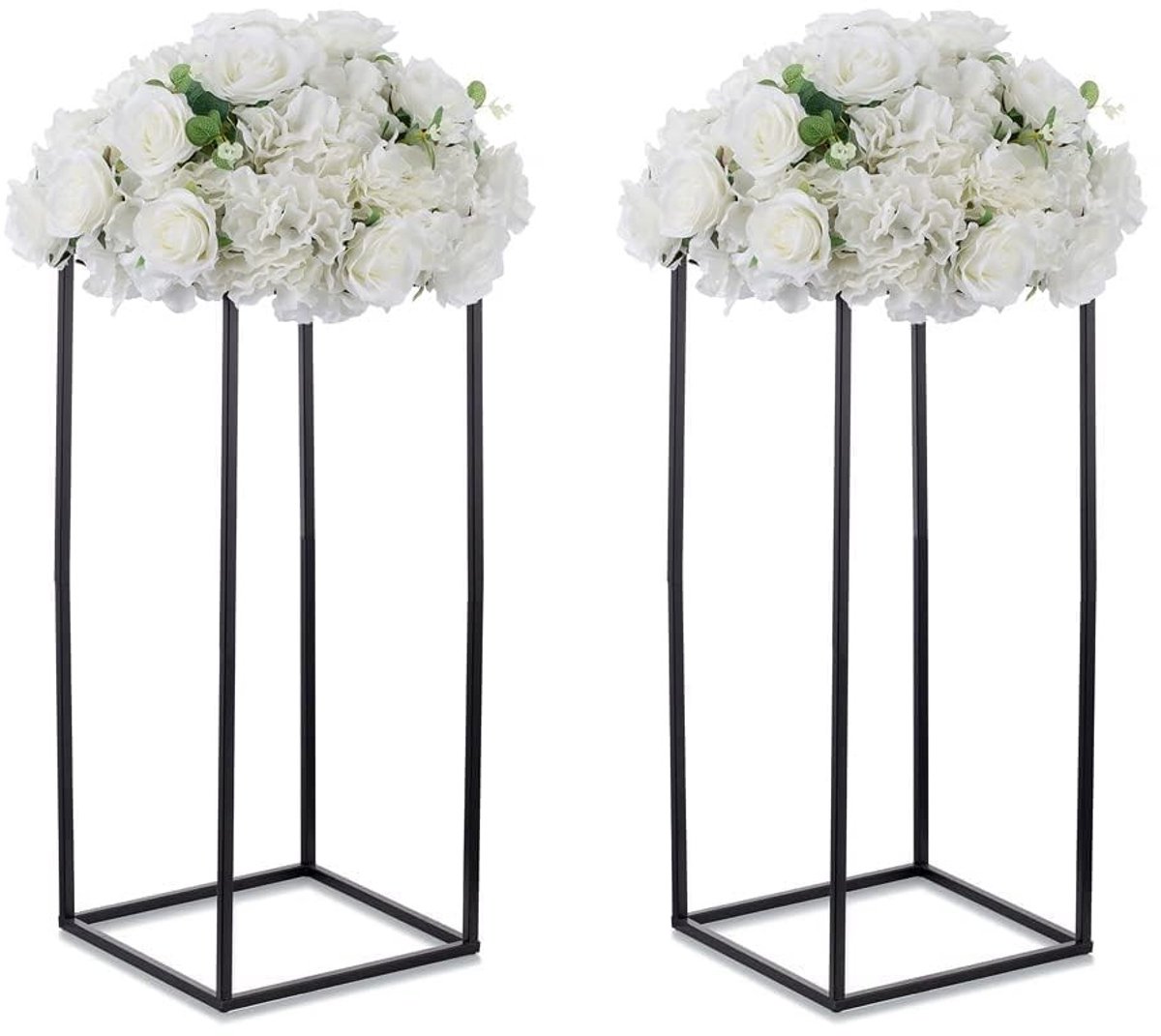 Omgoods - 2 Stuks Zwarte Bloemhouders voor Tafeldecoratie 60cm