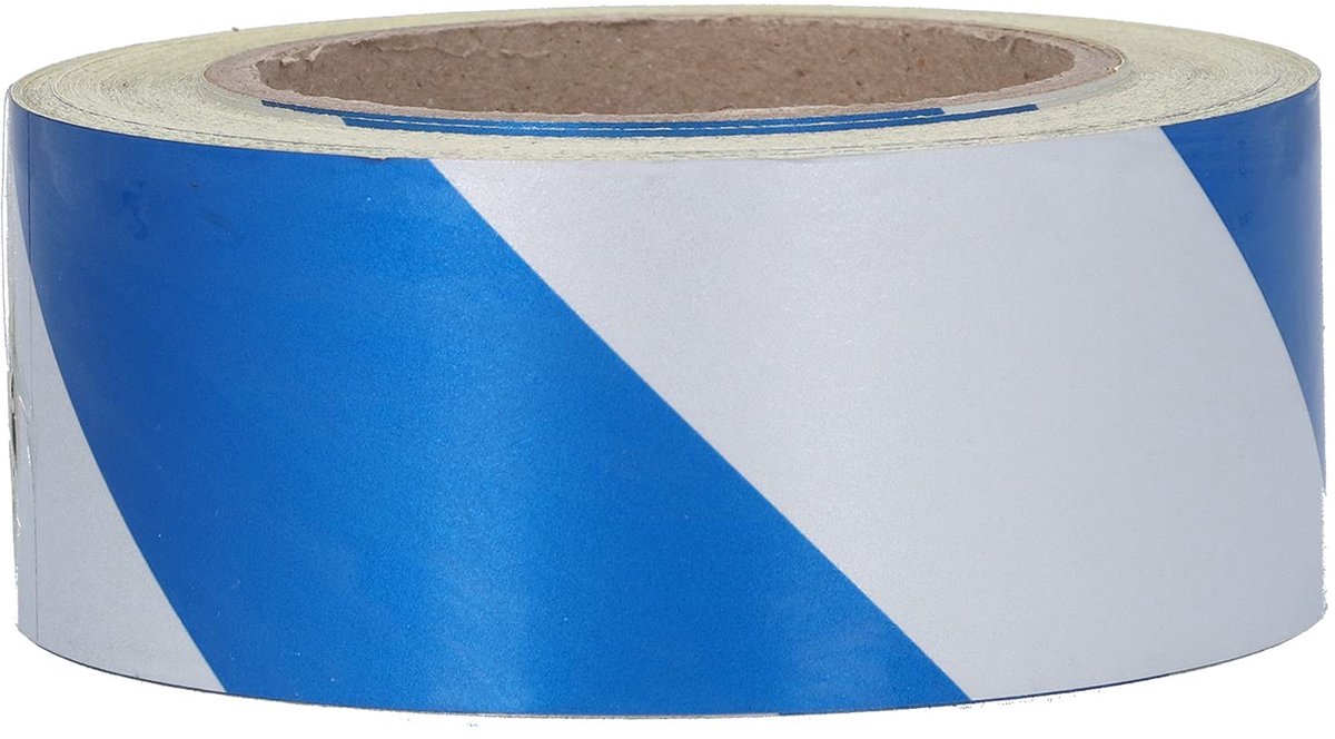 Omgoods - Blauwwitte Waarschuwings Tape 5cm x 30m