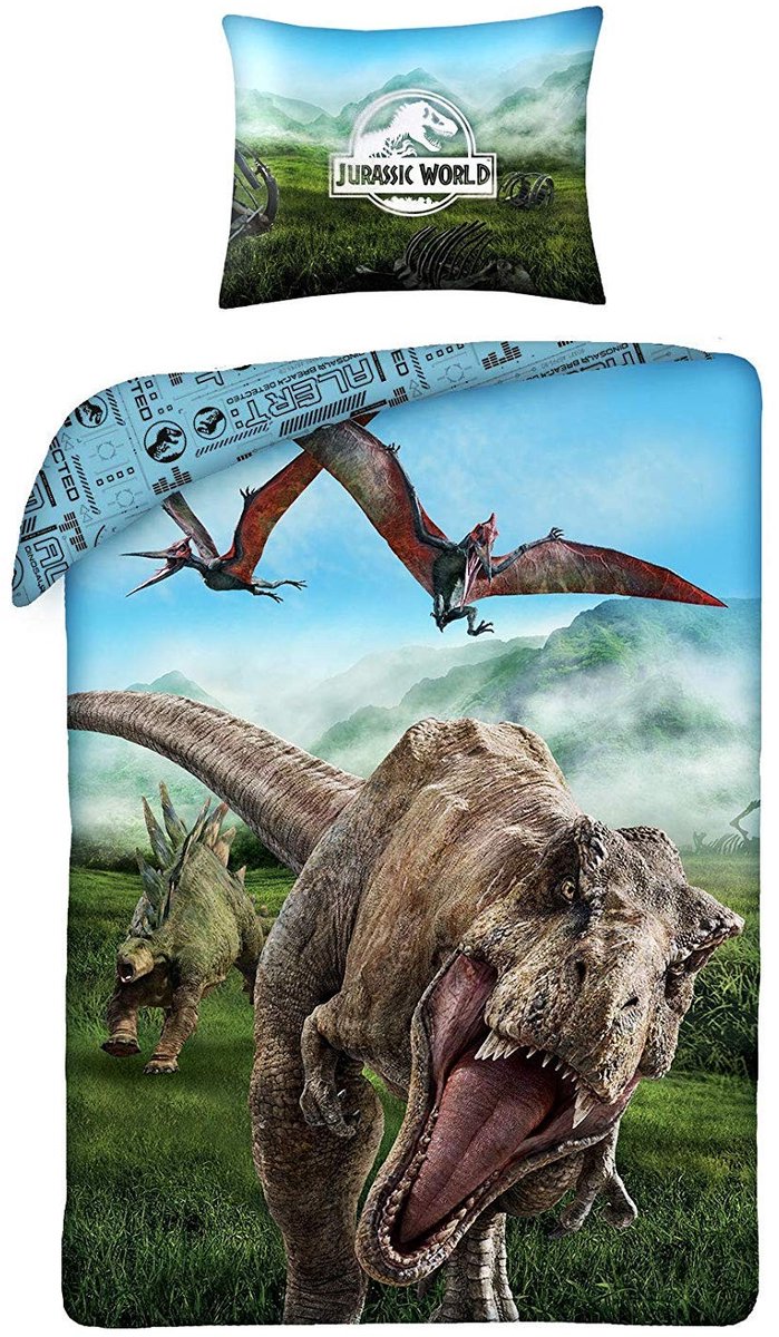 Omgoods - Dekbedovertrekset Jurassic World T-Rex 140 x 200 cm
