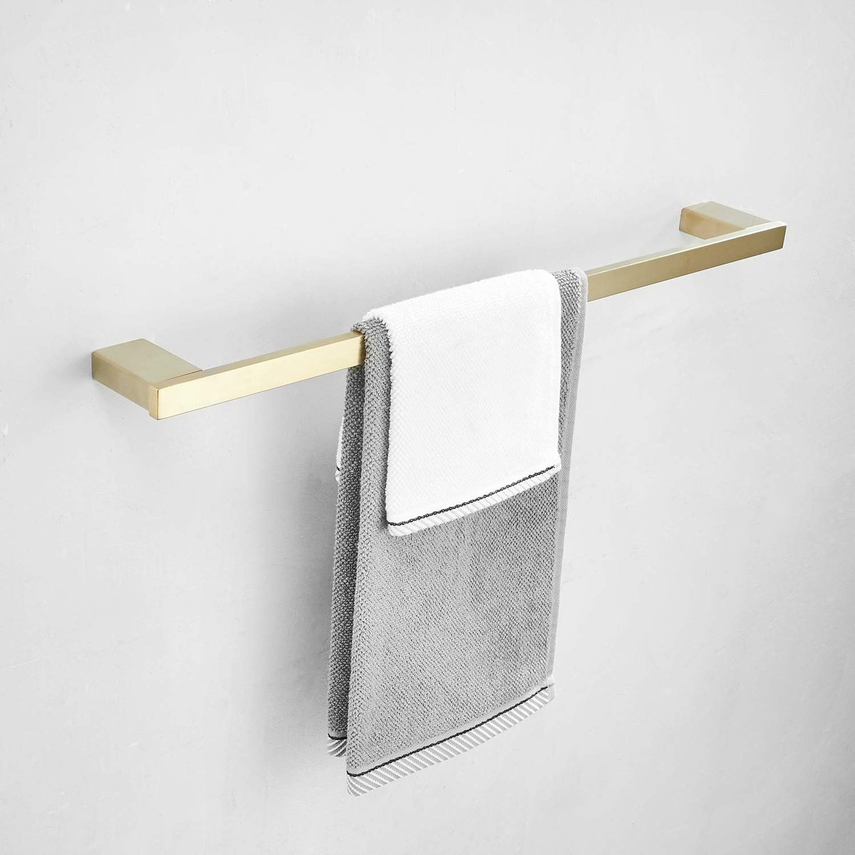 Omgoods - Moderne Handdoekhouder 40cm van Roestvrij Staal - Wandbevestiging in Geborsteld Goud