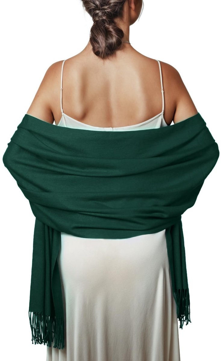 Omgoods - Warme Grote Sjaal voor Dames in Groen