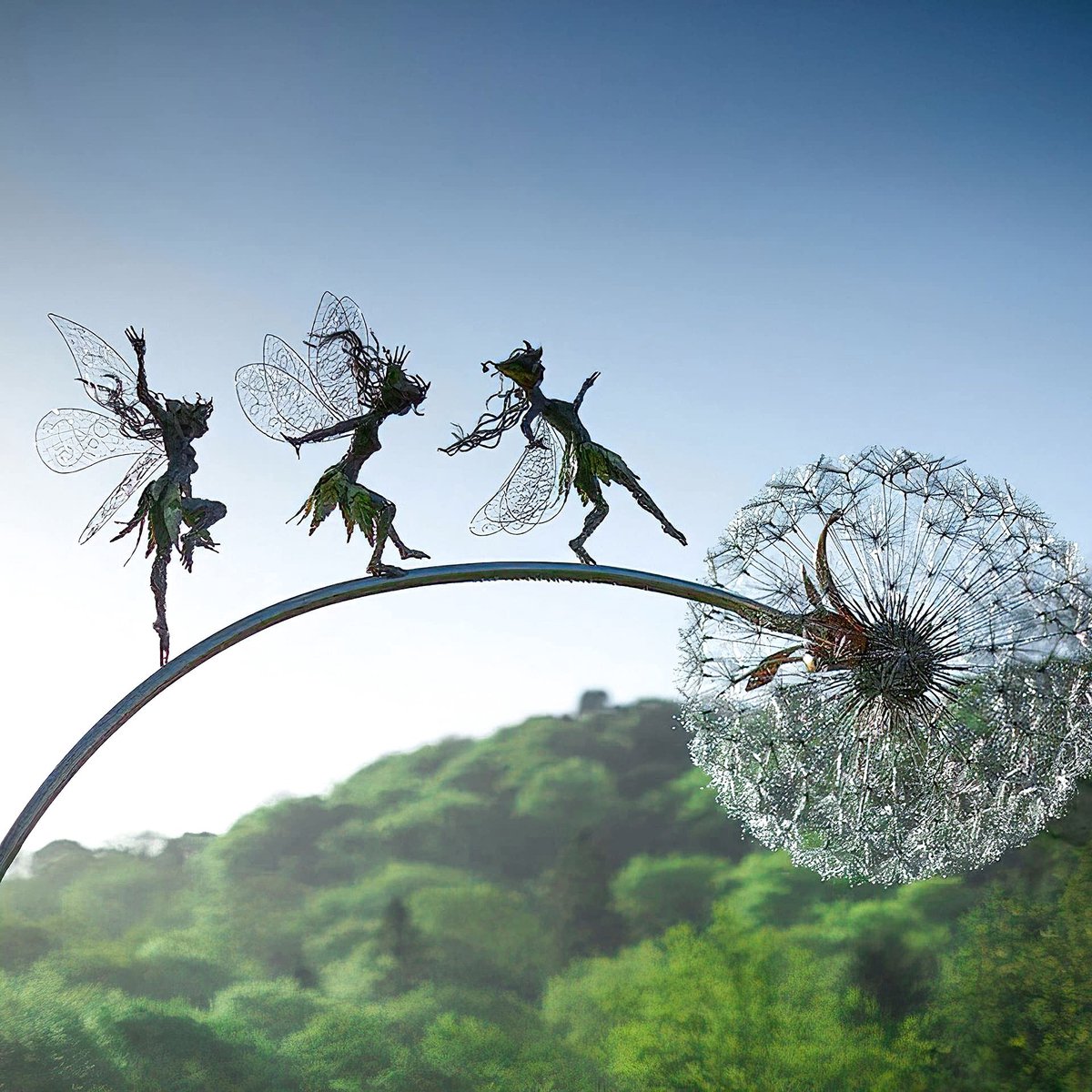 Omgoods - Magische Fairy Garden Beeldje met Dansende Fee en Paardenbloem