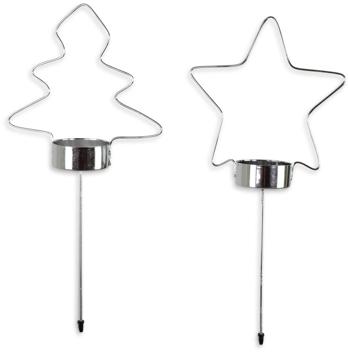 Omgoods - Advent Kaarsenhouder voor Theelichten Ster/boomtype, Metaal, 11x24 cm