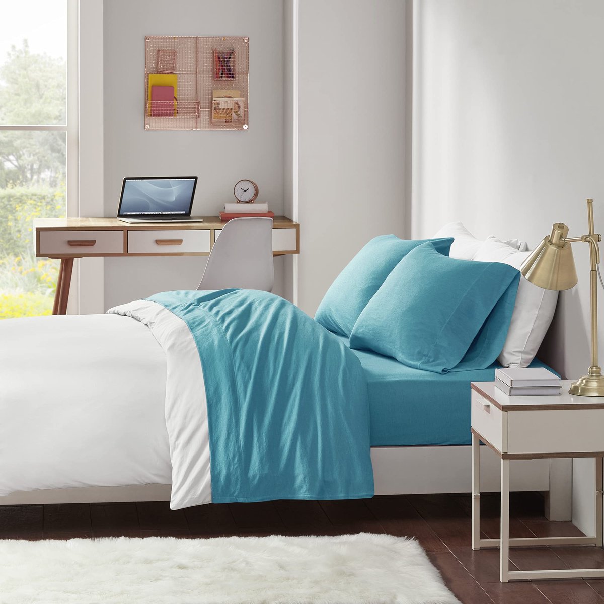 Omgoods - Gezellige Beddengoedset - Polyester Mix, Teal, Koning
