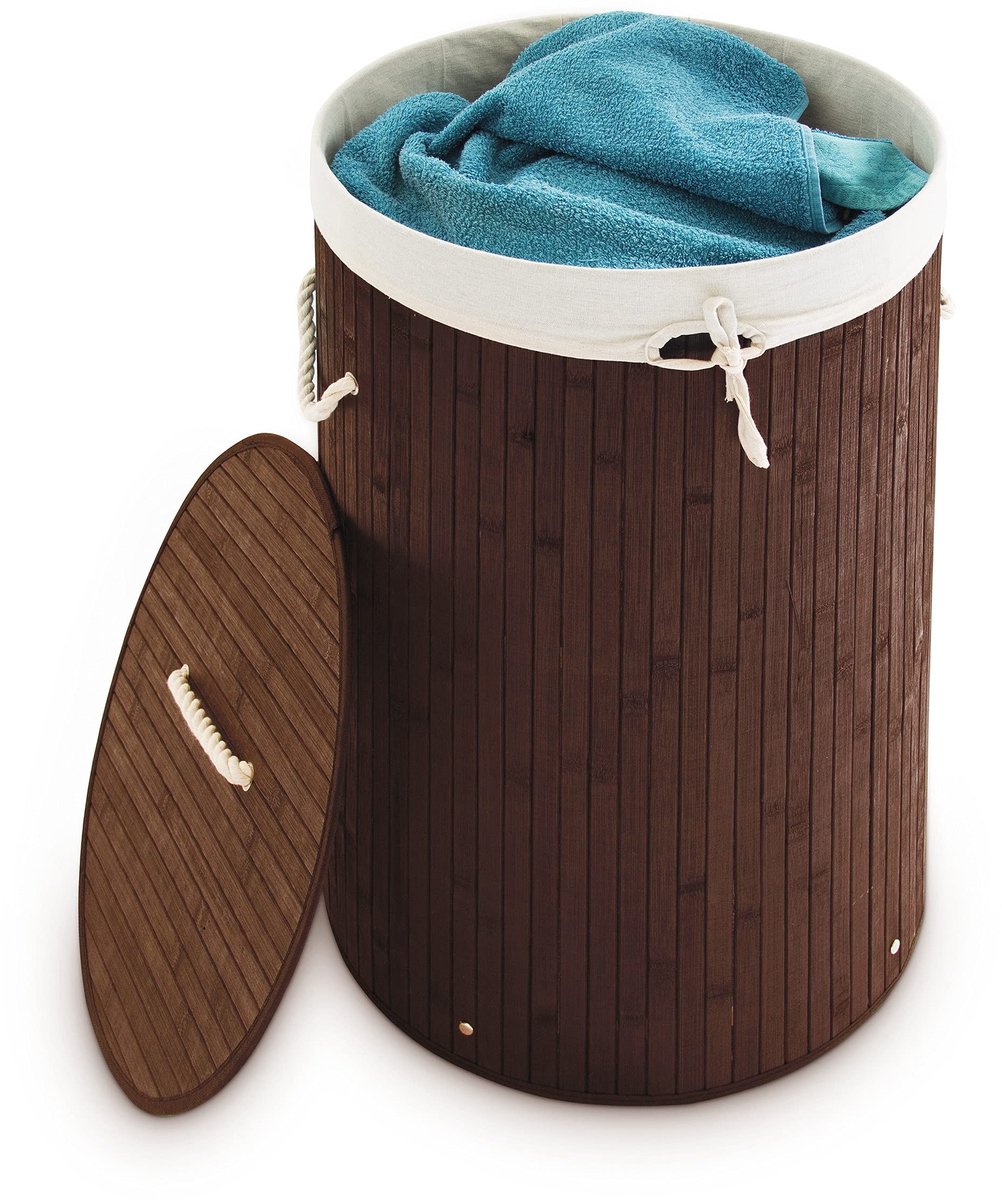 Omgoods - Opvouwbare Bamboe Wasmand met Deksel 70L