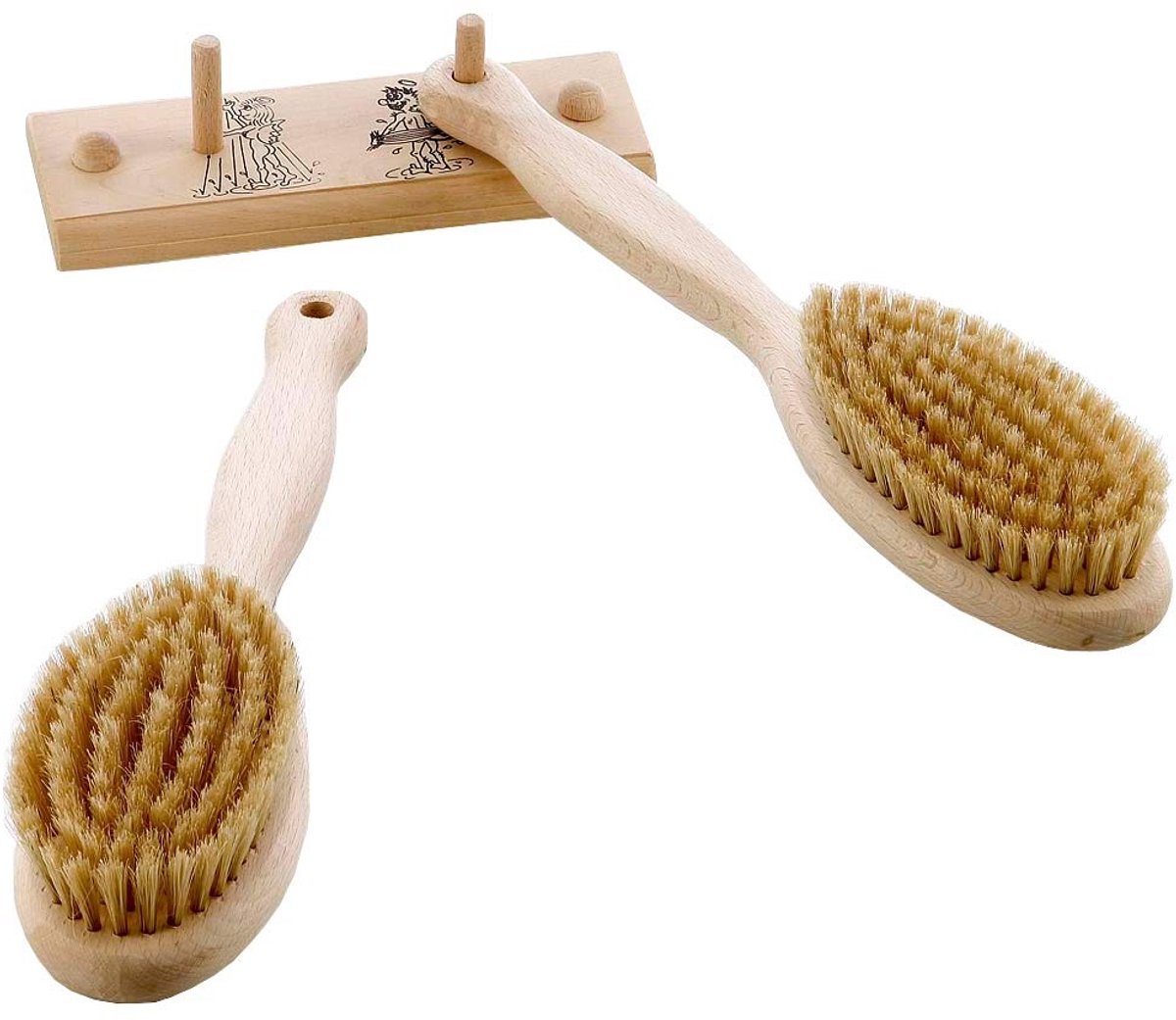 Omgoods - Set van 2 Sauna Brushes met Ophangstrip