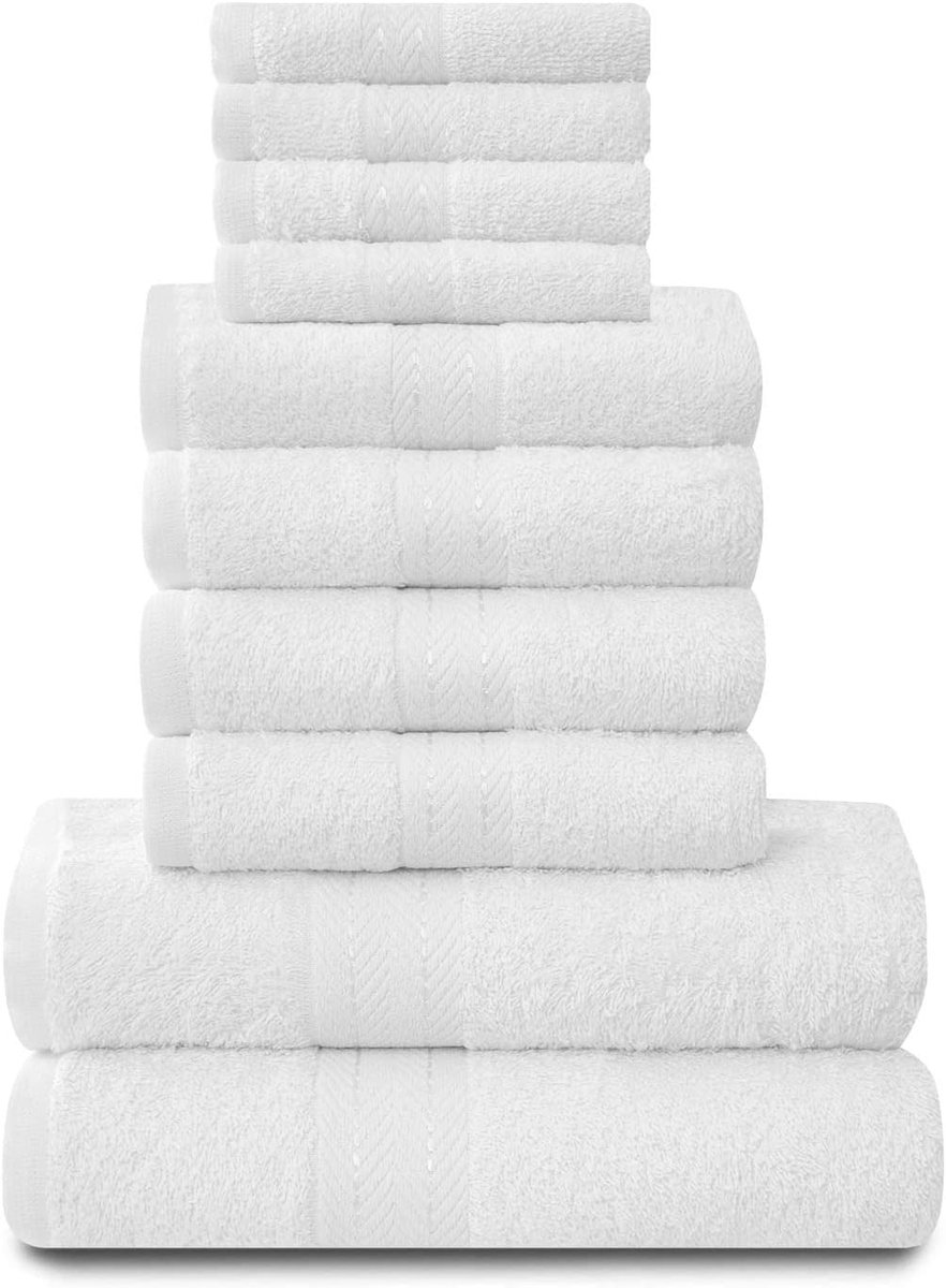 Omgoods - Set van 10 Stuks Luxe Handdoeken van Katoen