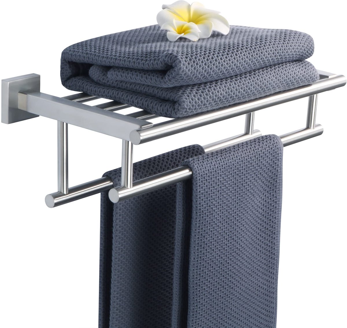 Omgoods - Muurbevestigde Handdoekrek - Dubbele Handdoekhouder 40CM voor Badkamer