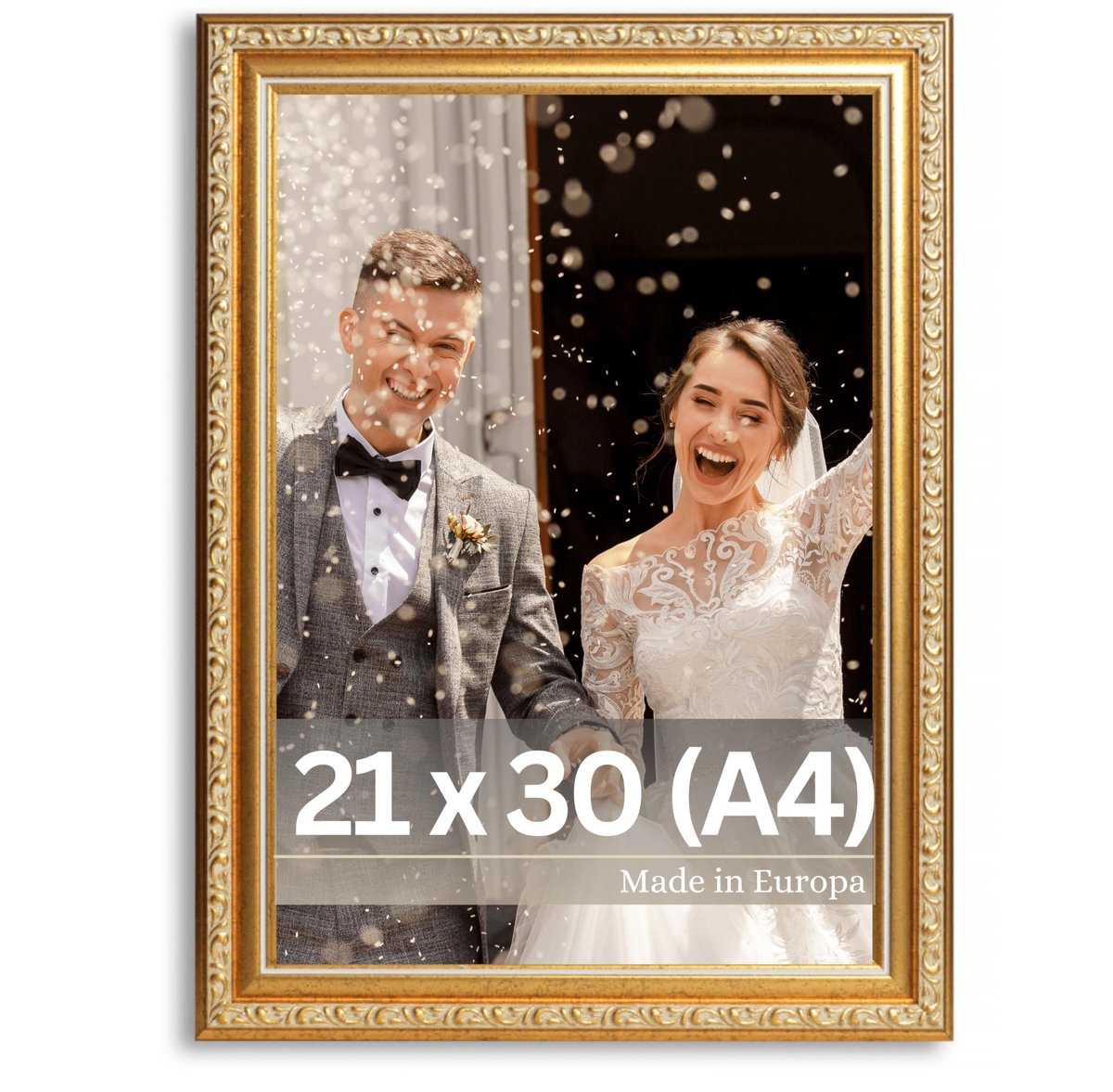 Omgoods - Antique Fotolijst Chagall Groen Goud - 21x30cm (A4) Decoratieve Fotolijst