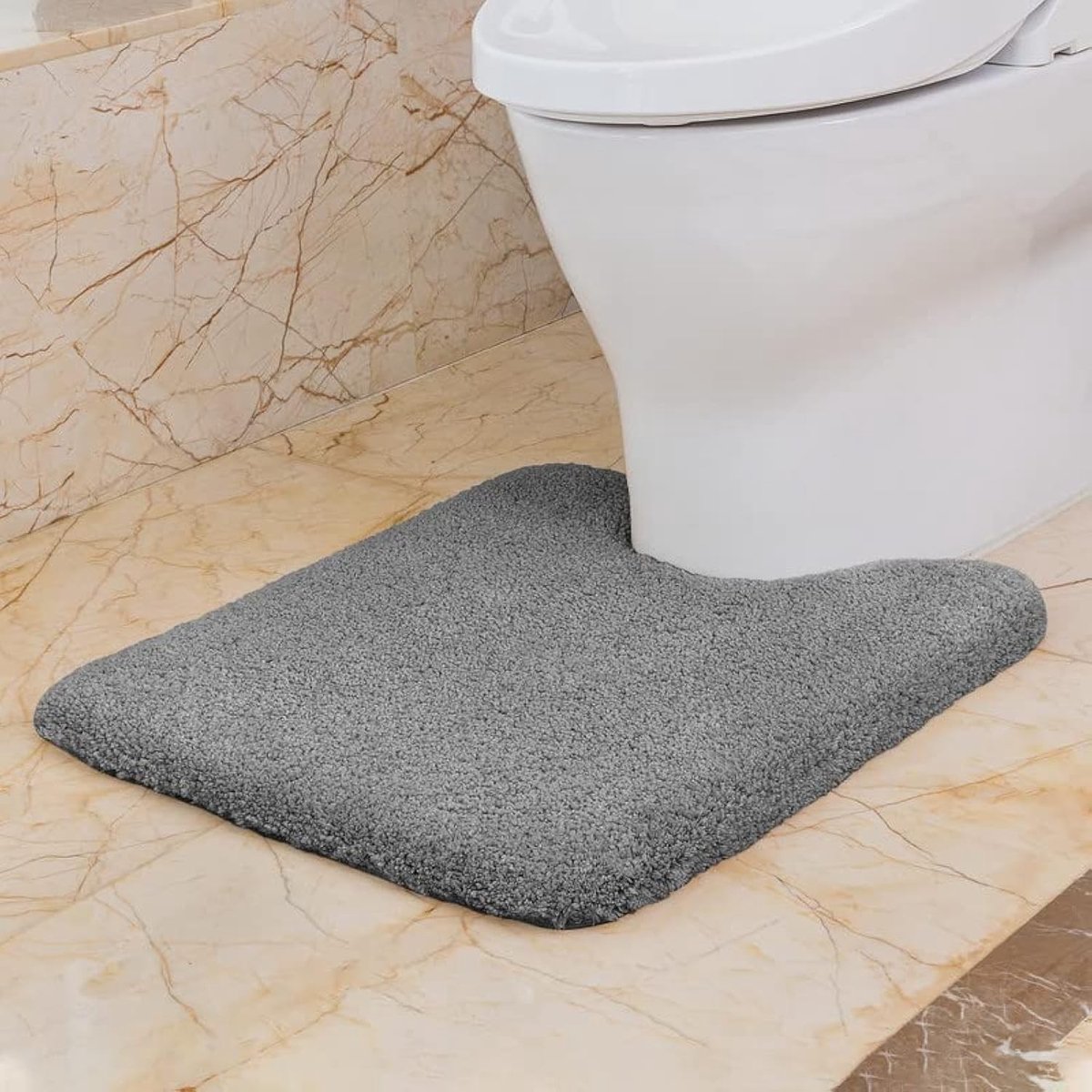 Omgoods - U-vormige Toiletmat - Extra Dikke en Zachte Mat