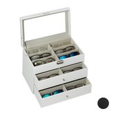 Omgoods - Elegante Opbergdoos voor 18 Brillen van Faux Leer