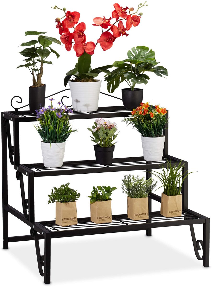 Omgoods - Bloemenplank van Metaal met 3 Treden