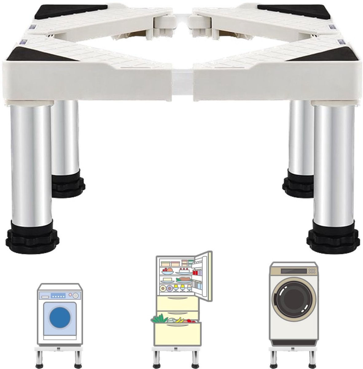 Omgoods - Verstelbare Stand voor Wasmachine en Droger tot 350 kg