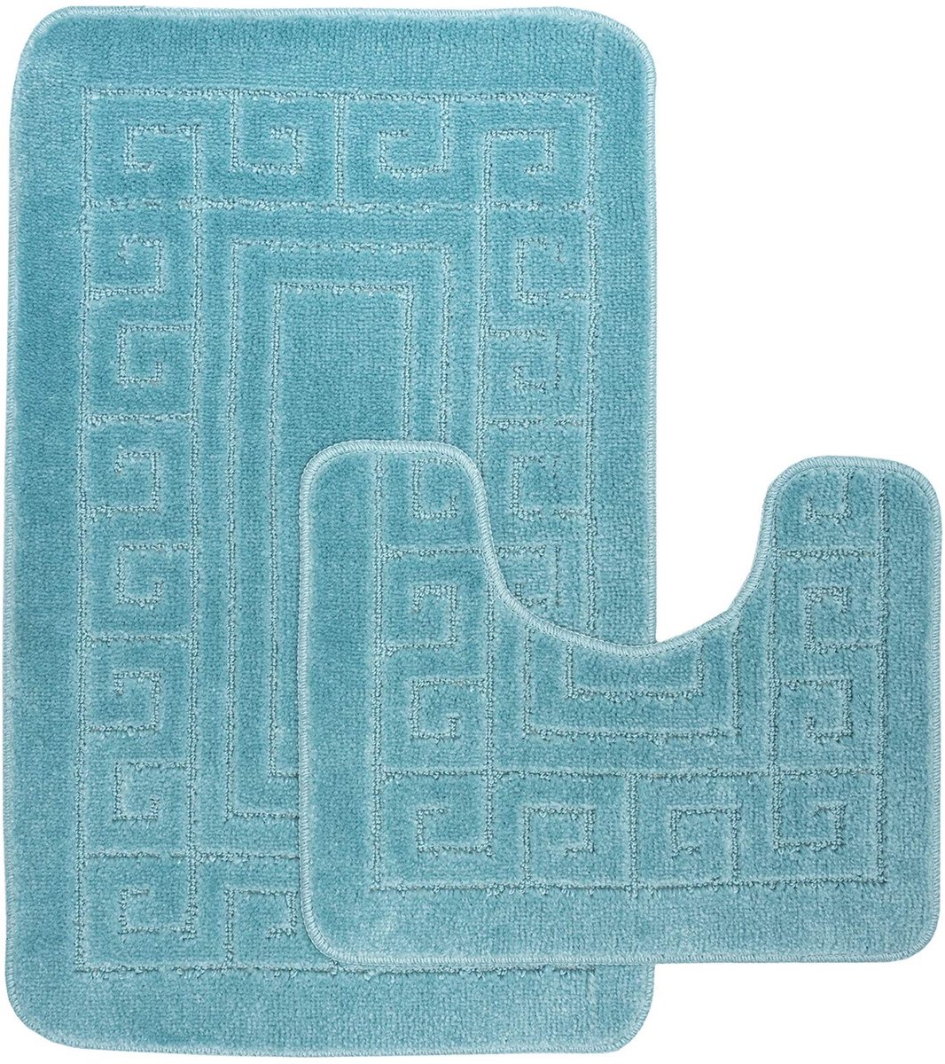 Omgoods- Badmat Antislip 2-delige Set - Badkamermat 50 x 80 cm - Voetstuk Mat 50 x 40 cm - Zacht en Absorberend - Wasbaar en Sneldrogend