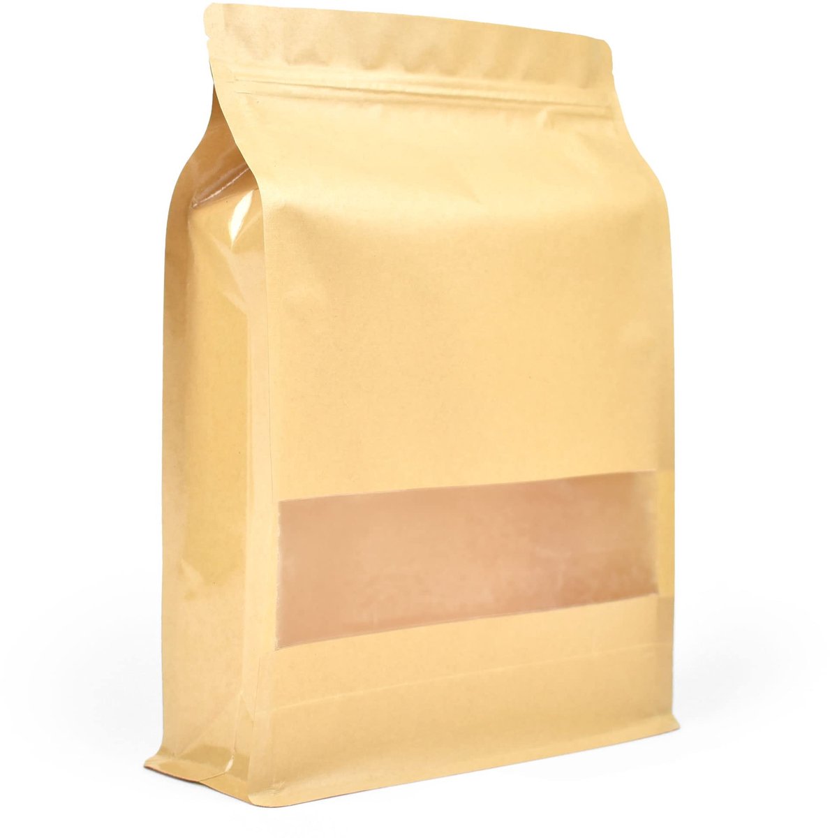Omgoods - Kraft Zipper Bags met Venster (200x300mm) - Herbruikbare Voedselverpakkingen