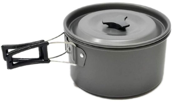 Omgoods- Kookgerei Opvouwbaar - Camping Pannenset - Steelpan - Theepot - Nylon Tas - Antislip Handvat - Kookset — afbeelding 4