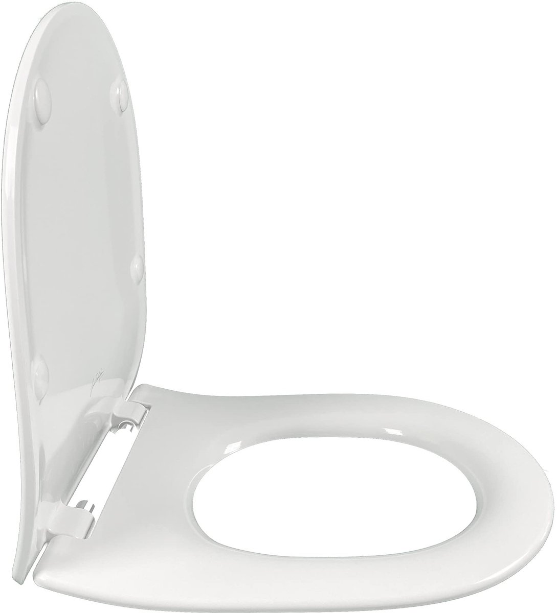 Omgoods - Witte Extra Platte Wc-Bril met Stalen Scharnieren voor Odéon Rive Gauche
