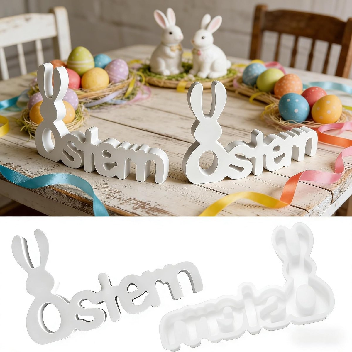 Easter Silicone Moulds, Easter Silicone Mould, for Spring, Casting Moulds, Easter, Rabbit, 3D Easter Bunny, Plaster - ShopVlot