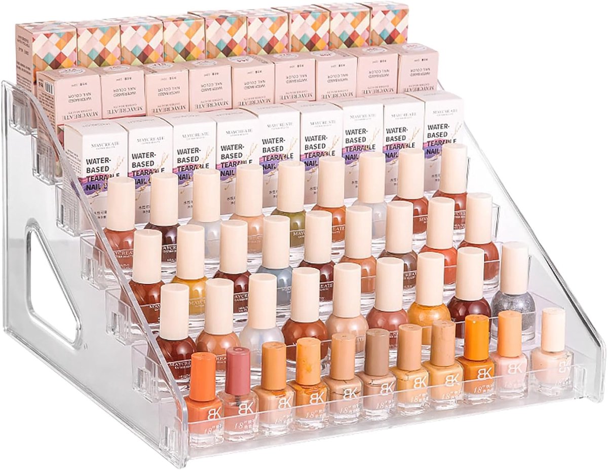 SnelShoppen - Nagellakopberger 7 Laags Acryl Organisator voor 84 Flessen - Heldere Acryl Nagellakhouder voor Essentiële Olie, Zonnebrillen en Make-up