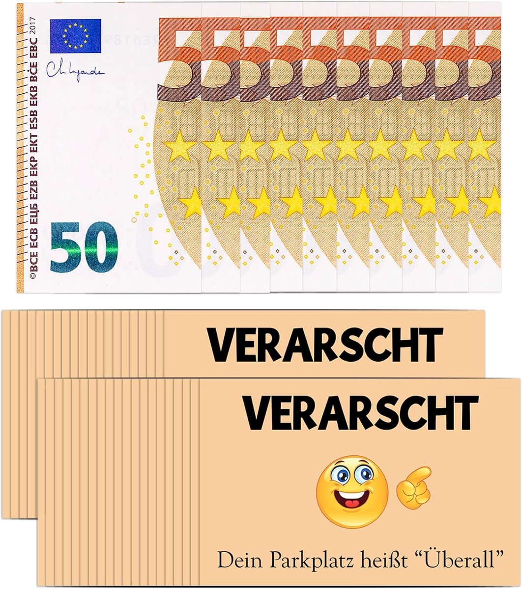 Parkeer kaarten - 50 grappige 'geparkeerd' kaarten - weerbestendig - humoristische oplossing tegen foutparkeren - ShopVlot