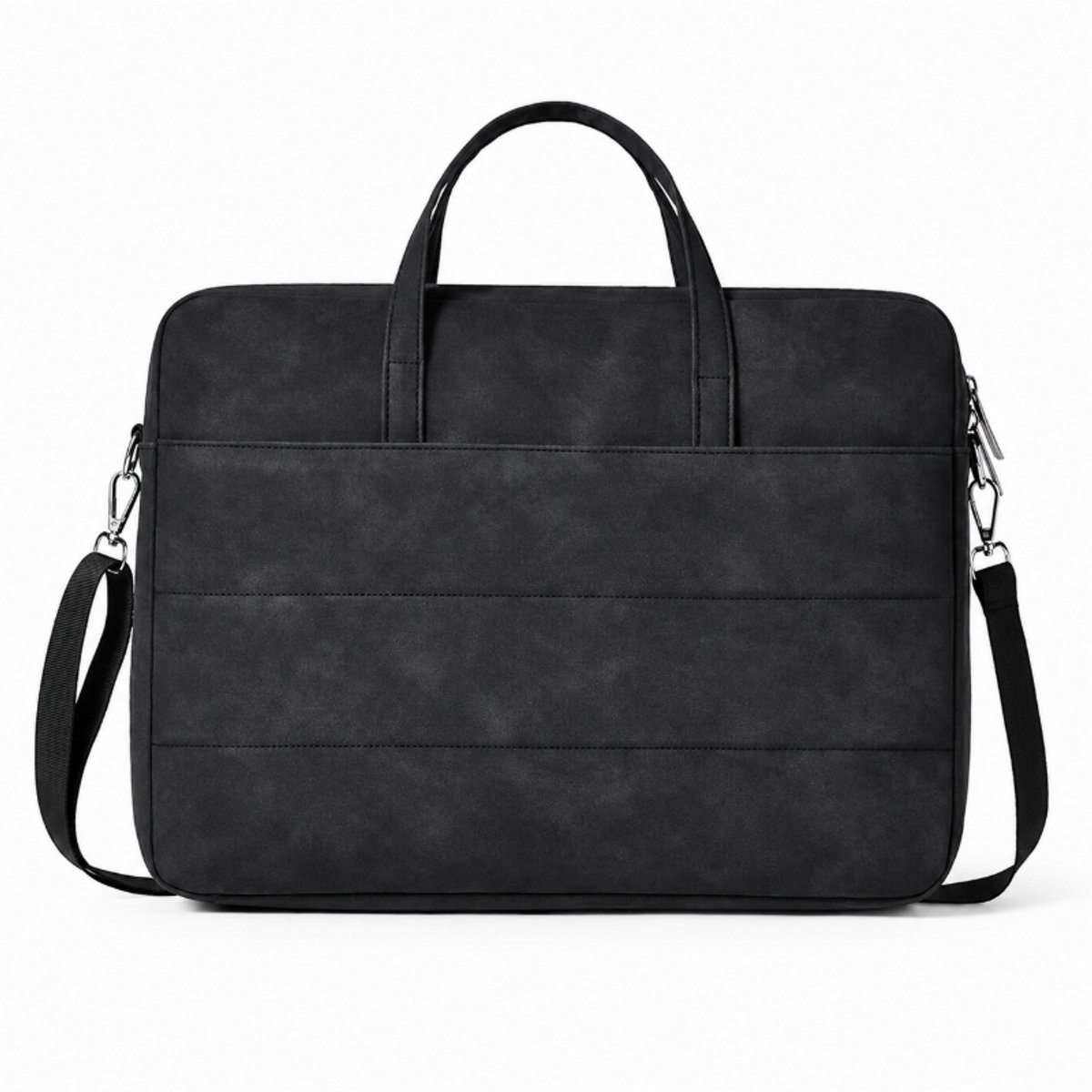 Bobypet - Luxe Laptoptas 15.6 inch met Schouderband - Premium Nubuck Look Laptophoes en Aktetas - Schokabsorberende Schoudertas met Trolleybevestiging voor Werk en Studie - Unisex - zwart