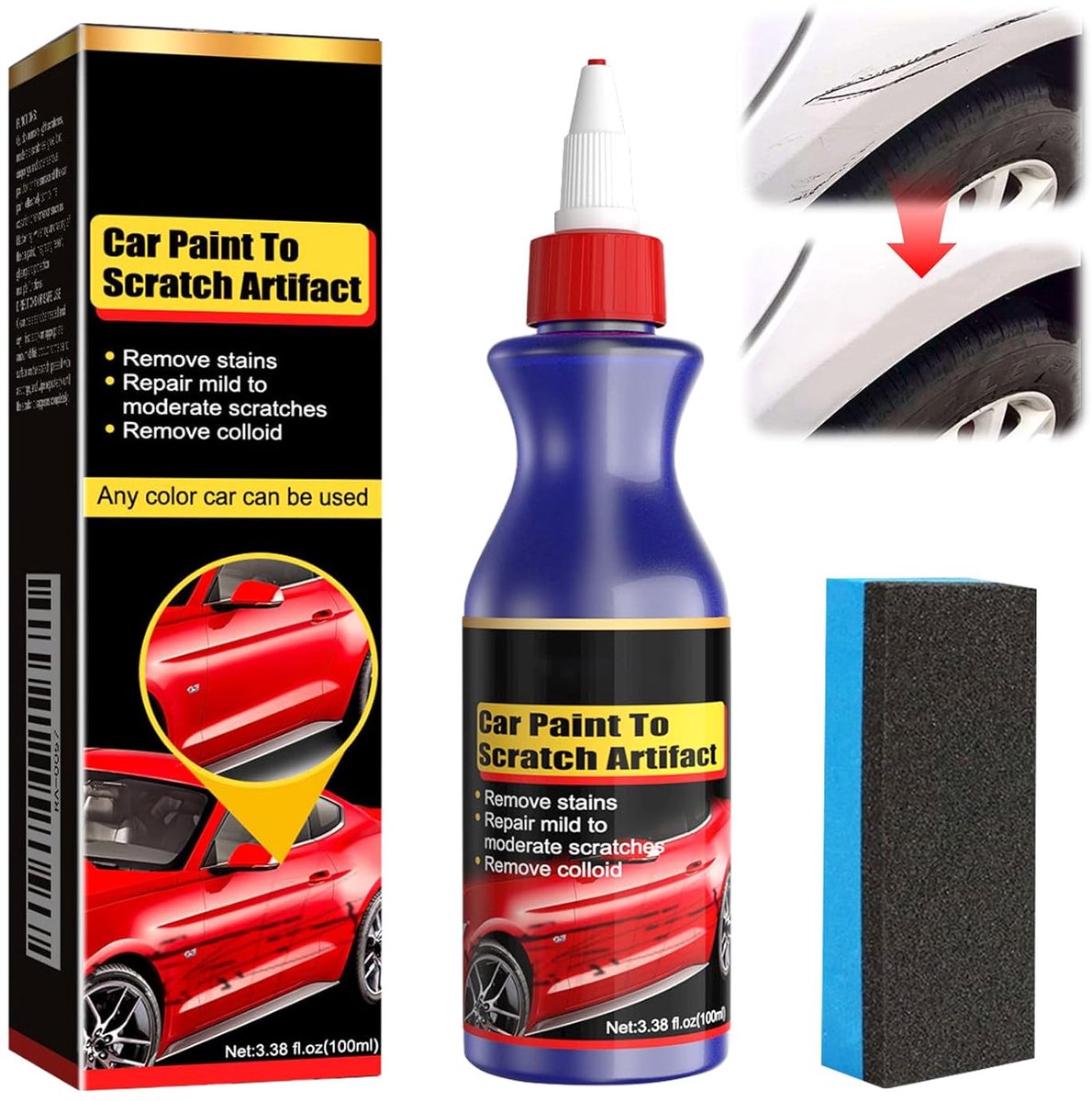 SnelShoppen - Krassen Verwijder Wax Snelle Krassen Verwijderaar Auto 100 ml Reparatie Pasta Auto Lak Reparatie Pasta voor Diverse Oppervlakken