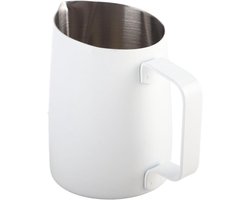 Koffie Melkopschuimkan - Latte Art Pitcher - Koffie Maken - Ergonomische Grip - 420 ml - Zilver