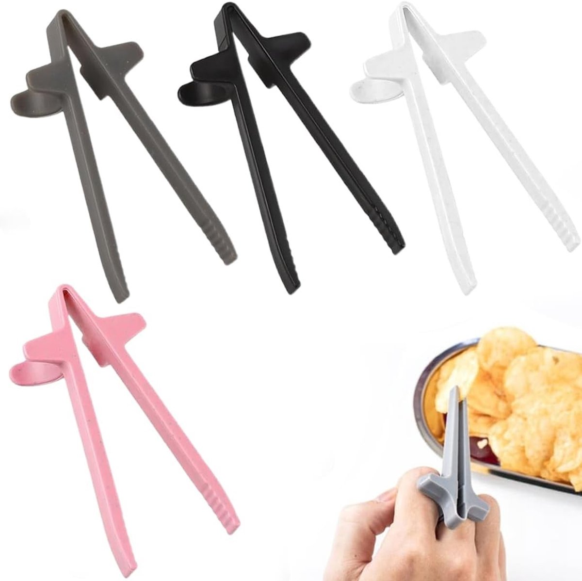 Snackdispenser voor gamers - 4 stuks vingerstaafjes voor snacks zonder handen, handige accessoires voor videospelers en game-gadgets