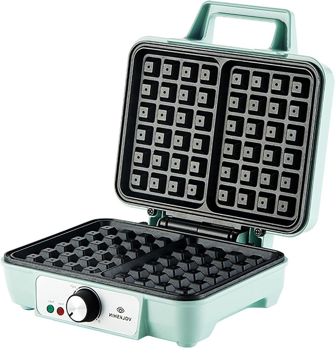 Wafelijzer - Wafelmaker - Lekkere Wafels Maken - Antiaanbaklaag - 22 x 12.2 x 27 cm - Lichtgroen
