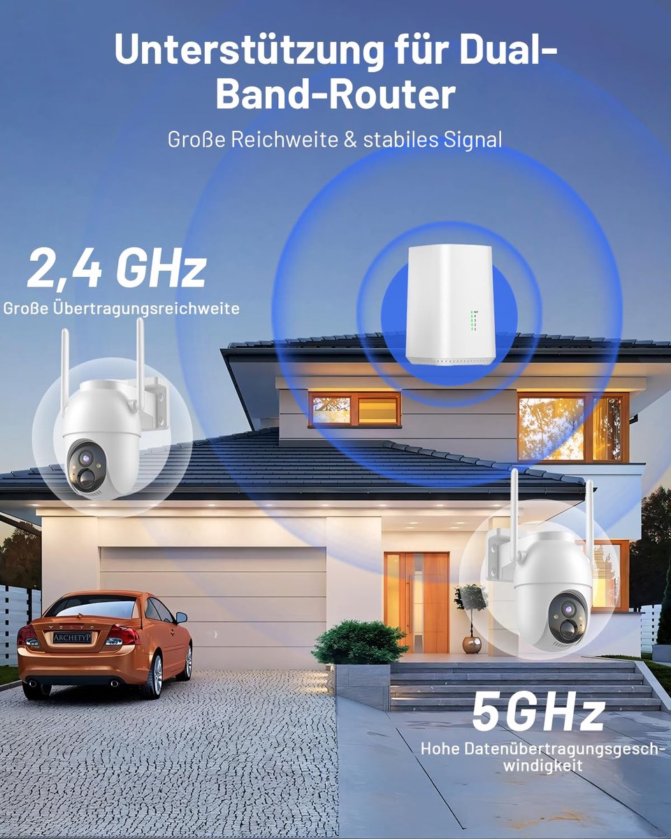 SnelShoppen - BOOPEX 2K Bewakingscamera voor Buiten, Accu op Zonne-energie, 2-Cam-Set met Basisstation, Hoge Resolutie, Waterdicht, Veiligheid voor Tu