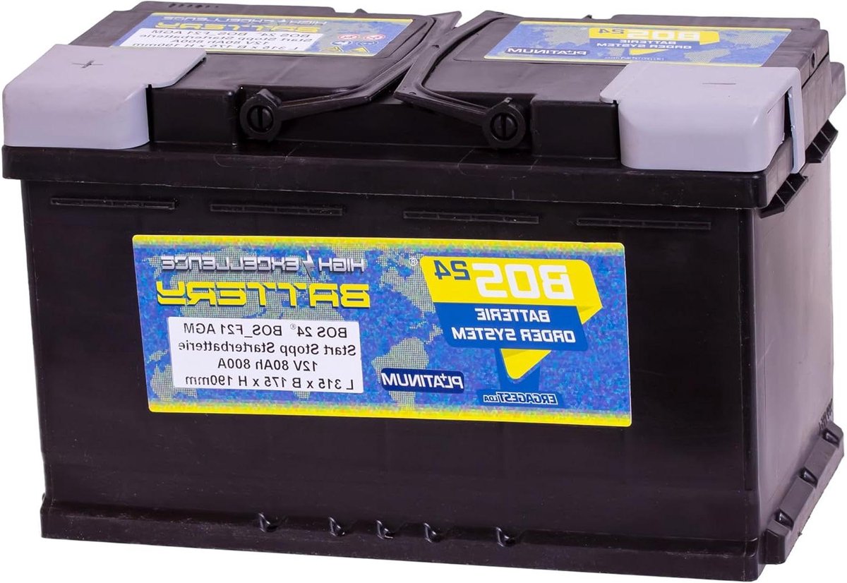 AGM Startaccu - Startbatterij Auto - Voertuig Starten - Start-Stop Geschikt - 80 Ah 800 A - null