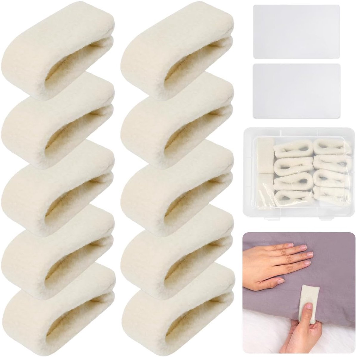 SnelShoppen - 10 x Bed Clips, Duvet Clips voor Dekbedovertrekken zonder Naalden, Beddegoed Klemmetjes met 2 Bevestigingskaarten en Transparante Opberg